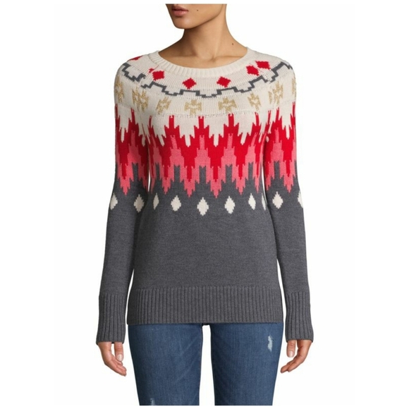 Trina Turk Veneto Wool Crew Neck Holiday Sweater - S - Picture 1 of 8